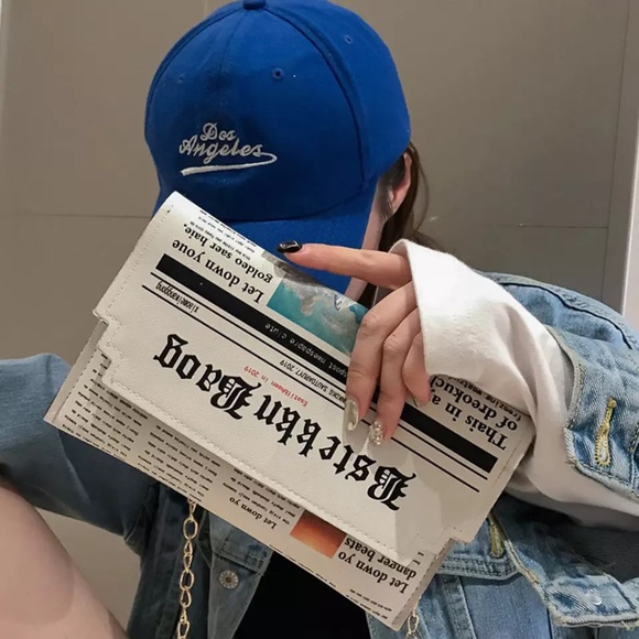 Newspaper Shoulder Crossbody Purse - Picture 3 of 7